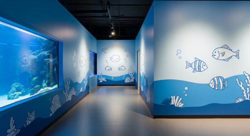 水族館の空間演出に最適!壁紙印刷がもたらす没入感のあるデザイン