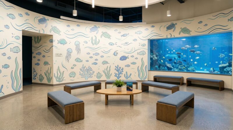水族館・キッズスペース向け壁紙印刷事例