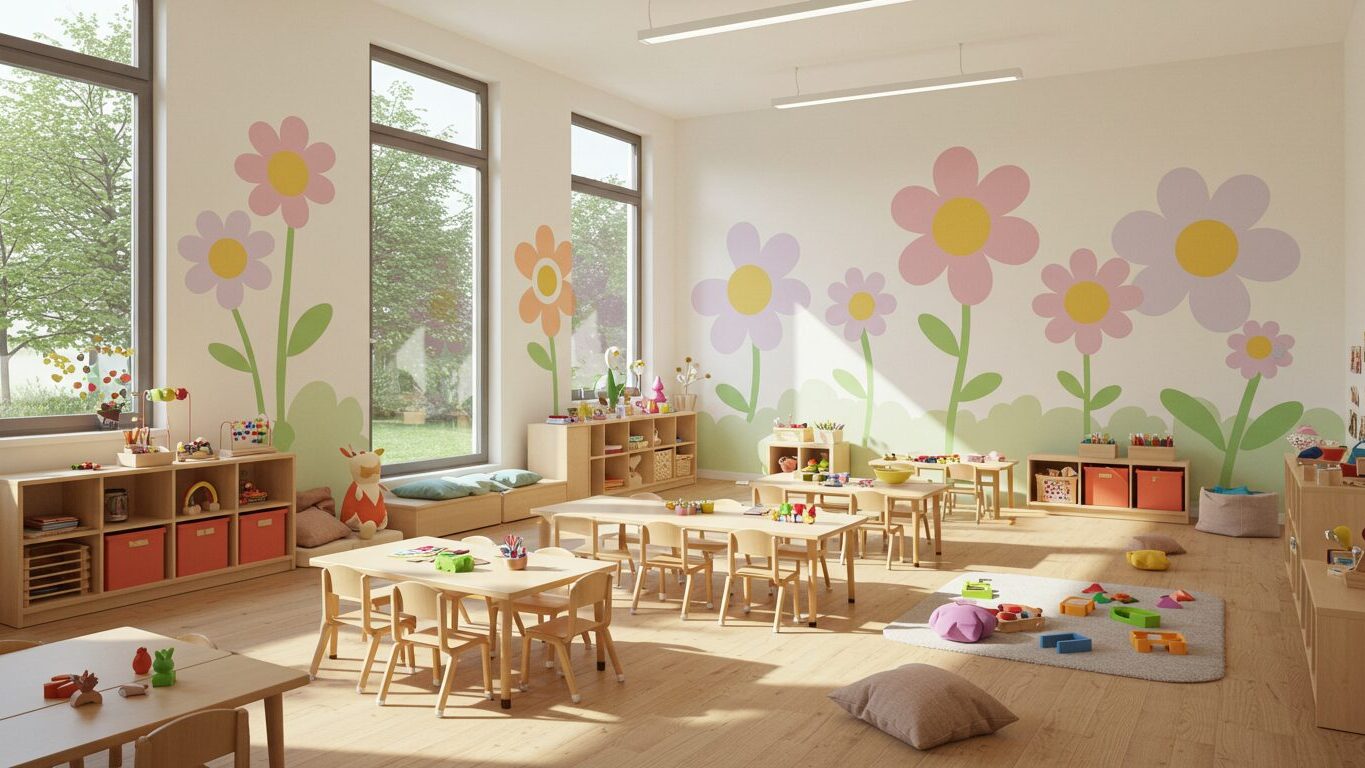 保育園のデザイン壁紙事例