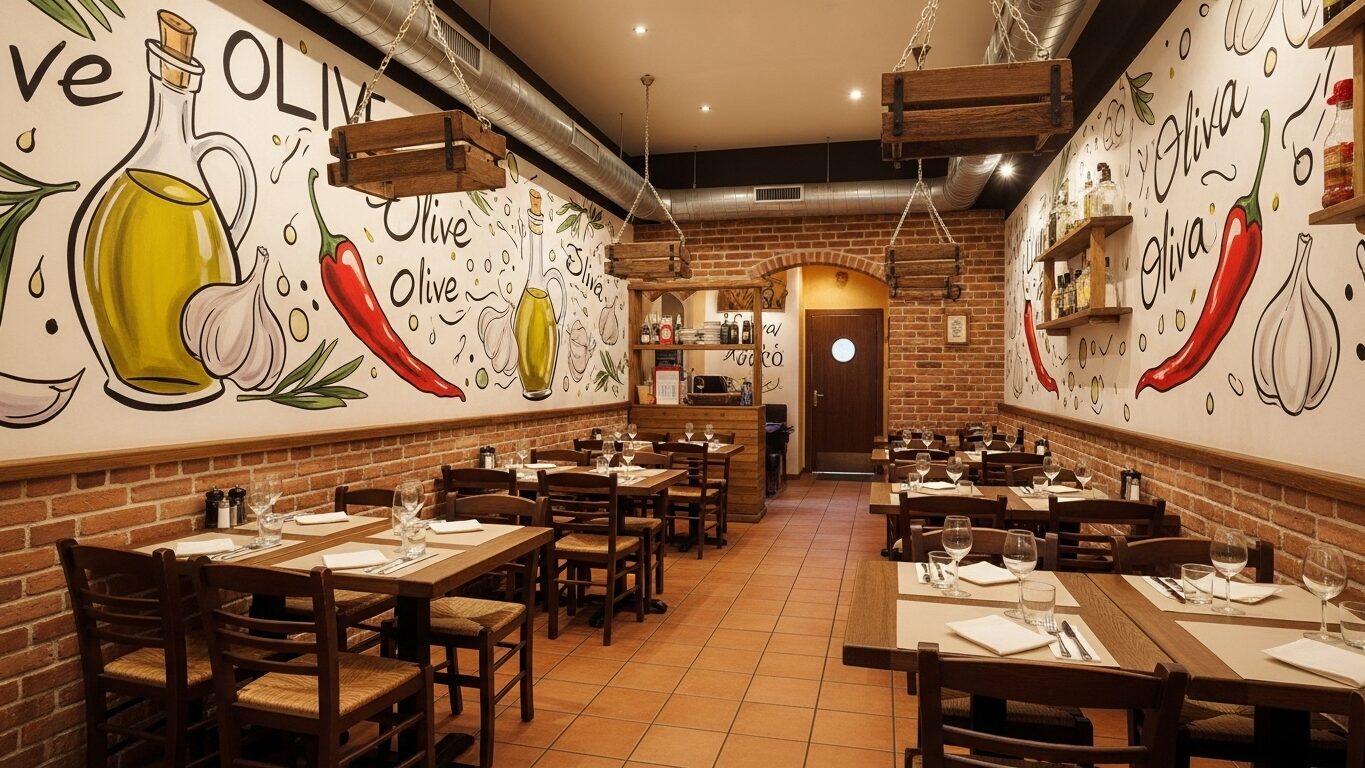 飲食店のデザイン壁紙事例