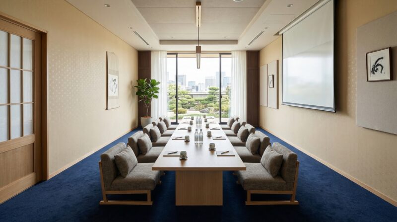 和室会議室の壁紙印刷事例 – 上質な空間演出